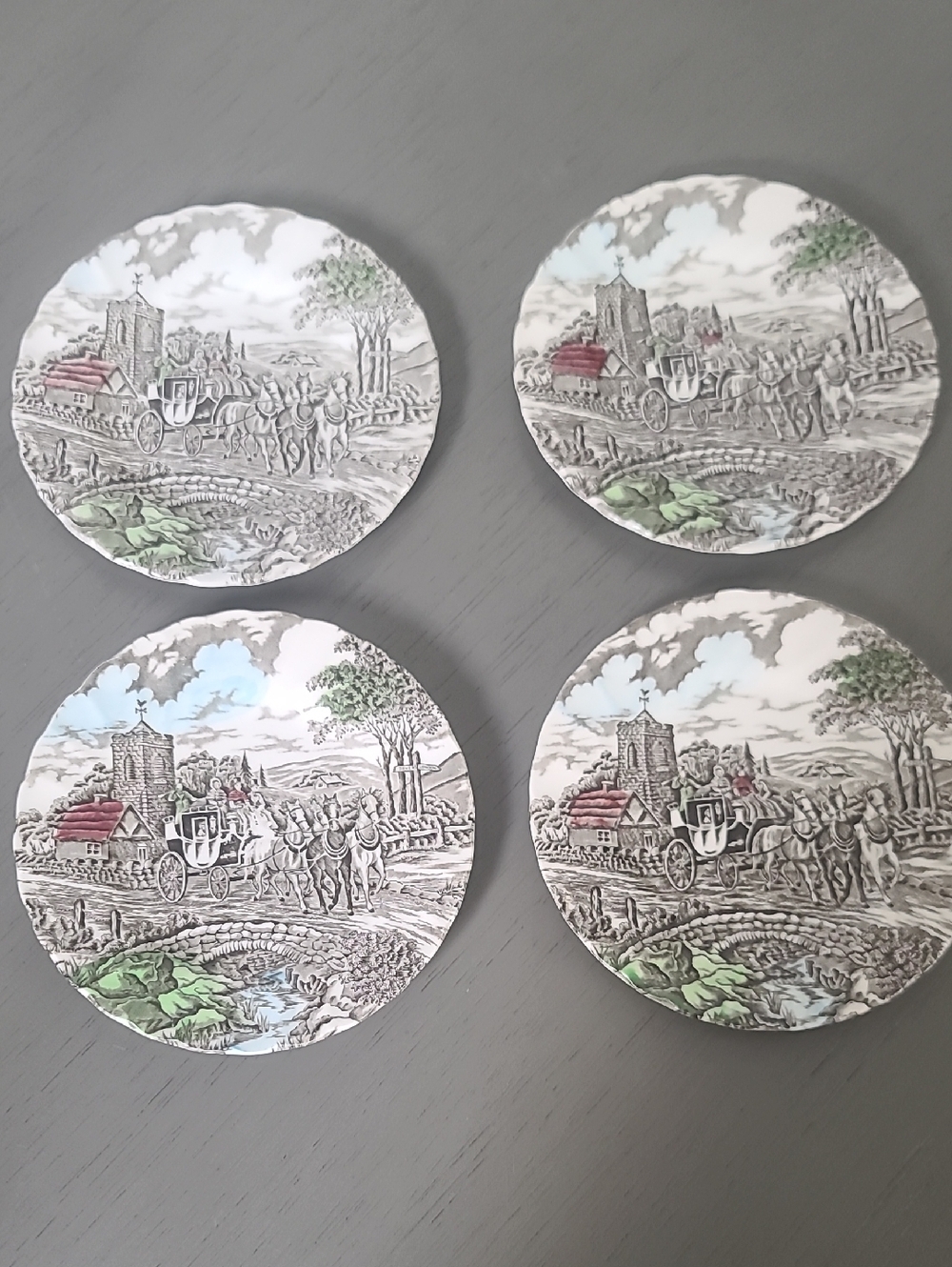 4 Vintage Royal Mail Fine Staffordshire Ware Myott 6 1/4” Plates England